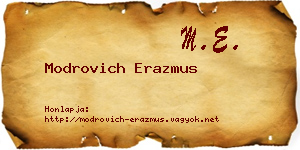 Modrovich Erazmus névjegykártya